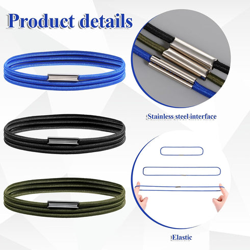 Trinkrittey Set 3, 13 30 Trash Can Bands of Black, Blue, Brown, Fits to Gallon Garbage Cans Homewares Colorful Litter