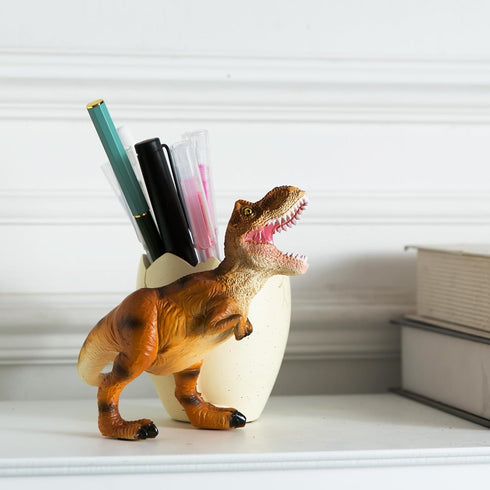 Dinosaur Pen Holder & Pencil Holder for Desk, Trex Desk Accessories, Jurassic Park Office School Supplies, Dino