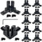 12Pcs Black 2020 Series 3-Way End Corner Bracket Connector with Screws + 1 Wrench for Slot 6mm 20S Aluminum Rail