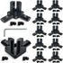 12Pcs Black 2020 Series 3-Way End Corner Bracket Connector with Screws + 1 Wrench for Slot 6mm 20S Aluminum Rail