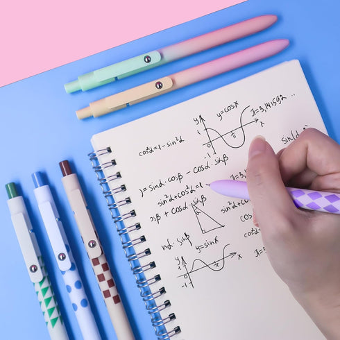 Gel Pens, 10 Pcs Medium Point Smooth Writing Pens, Cute High-End Series 0.7mm Black Ink for Journaling Supplies