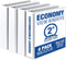 Samsill Economy 2 Inch 3 Ring Binder, Made in The USA, Customizable Clear View Cover, White, 4 Pack