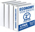 Samsill Economy 2 Inch 3 Ring Binder, Made in The USA, Customizable Clear View Cover, White, 4 Pack