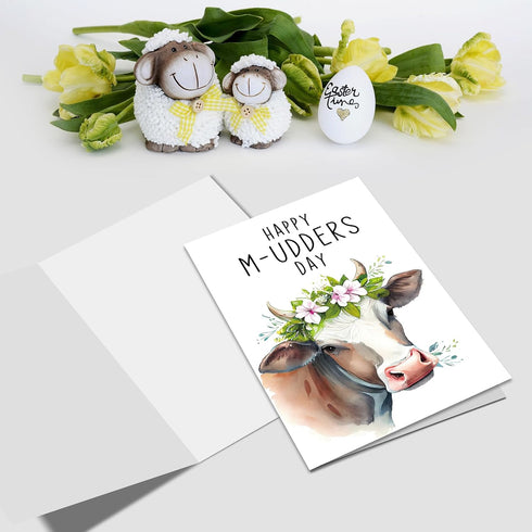 Nchigedy Funny Dairy Cow Mother's Day Card for Women, Cute Mother's Day Cards for Her, Punny Mother's Day Card for Mom