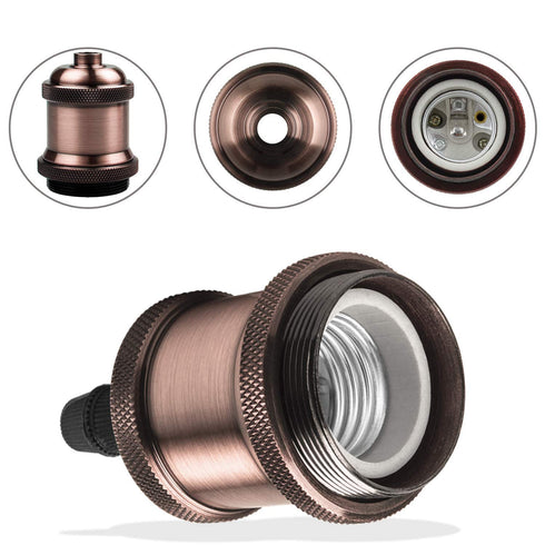 DiCUNO E26 Edison Vintage Lamp Socket, Retro Pendant Lamp Holder, Antique Look for Industrial DIY Lighting