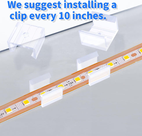 50Pcs H-014 LED Strip Light Clips Neon lamp Mounting Fixing Bracket PP Waterproof Clamp Holder with Screws for LED