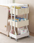 Ornestia 2In1 Baby Diaper Caddy Organizer Cart- Rolling Diaper Cart with Detachable Dividers-Baby