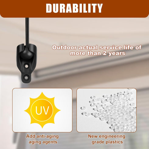 Seprochoo 3 Set, Sun visor parts Bungee kit and end cover, weather resistance, for Coolaroo external roller shutter
