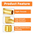 GASHER 5 Pieces Brass Hose Barb Reducer, 90 Degree Elbow 1/4 Inch NPT to 1/4 Inch Barb