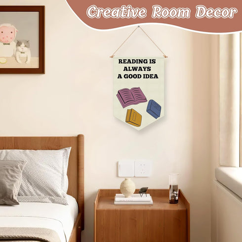 Reading Corner Wall Decor for Kid Classroom Kids Room Wall Hanging Banner Flag for Classroom Banner Reading Room