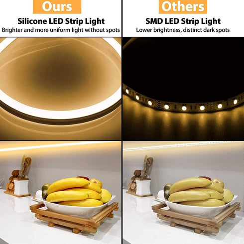 12V Dimmable 16.4ft/5m 3000K Lamomo LED Neon Lights, Warm White LED Strip Lights, Waterproof LED Neon Rope Lights