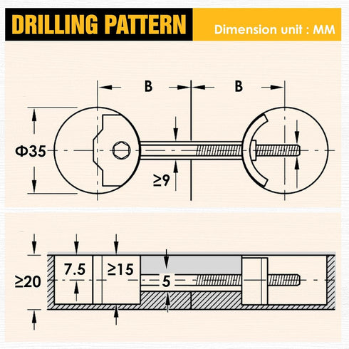 10PCS Countertop Connector, Table Top Fasteners, Miter Draw Bolt Joint Connector, Butcher Block & Furniture Kit