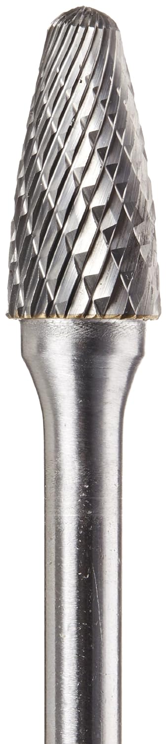 Drill America SF-5 Carbide Burr/Rotary File Tree Radius End Double Cut for Die Grinder 1/2" Dia. x 1" Cut Length
