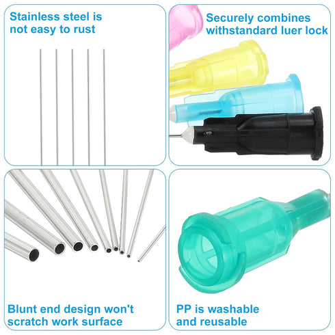 PATIKIL Blunt Tip Dispensing Needles 1.5 Inch, 25 Pcs 22G Industrial Liquid Dispenser Needle with Lure Lock
