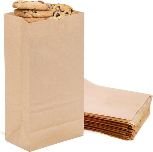 2# 500 Count, 4.31 2.43 7.87 Inches Duro Brown Paper Lunch Bags Bulk Disposable Brown Paper Bags, SOS Small Lunch Bag