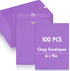 Geyee 100 Pcs Clasp Envelopes, Manila Gummed Mailing Envelopes for Home Office Business Supplies (Purple, 6 x 9 Inch)