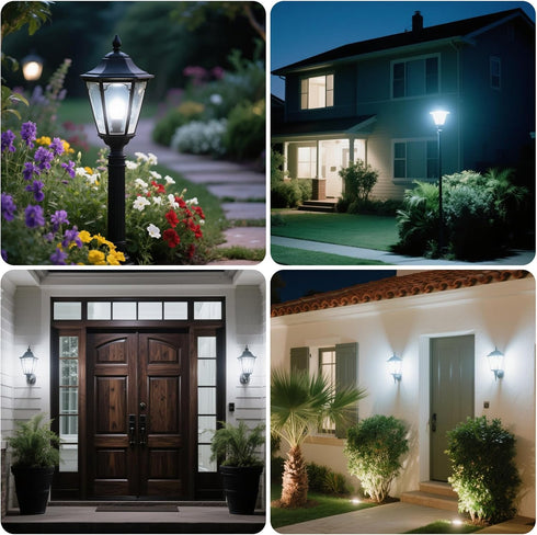 Bulb, 75 9W 1100 5000K Bulbs, E26 Bulb 4-Pack Dusk to Dawn LED Outdoor Light Watt Equivalent, Lumens, Daylight LED