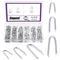 Swpeet 300Pcs Steel Wire Staples Assortment Kit, 3/4" 5/6" 3/2" for Concrete Metal Wire Twisting Fence