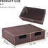Linen Leather Desk Organizer with Drawers - Mini Stackable Desktop Storage Box for Office Supplies, Home Vanity (Brown)