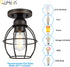 1-Pack Farmhouse Ceiling Light Fixture, Vintage Semi Flush Mount Ceiling Light, Small Metal Cage Lighting Lamp