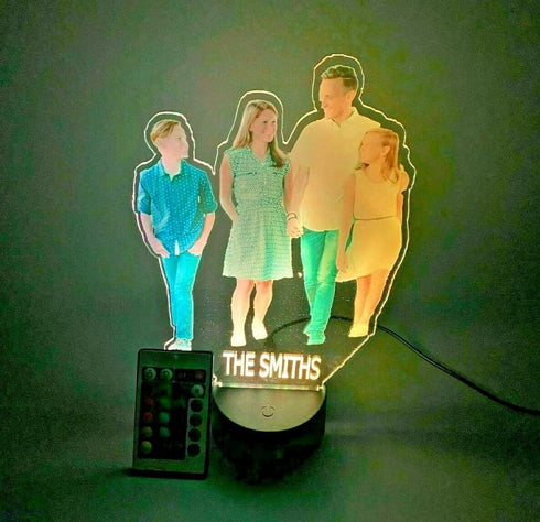 16 Custom Picture UV Printed on Premium Acrylic In The Shape of Your Photo Night Light Up LED Personalized Free