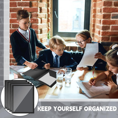 Teling 48 Pcs Plastic Folders with Front Clear Pocket and Business Card Holder, Heavy Duty 2 Pocket Letter Size Folders