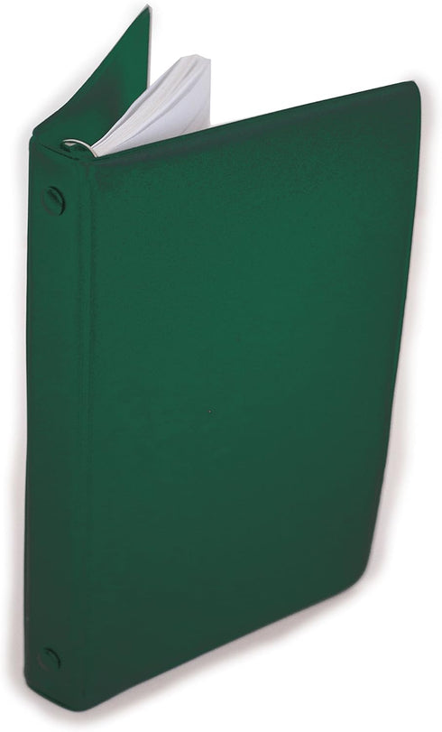 HNR Green Loose-Leaf Memo Book, 6 3/4 x 3 3/4", 6-Ring Binder, 80 Pages + Free Refill