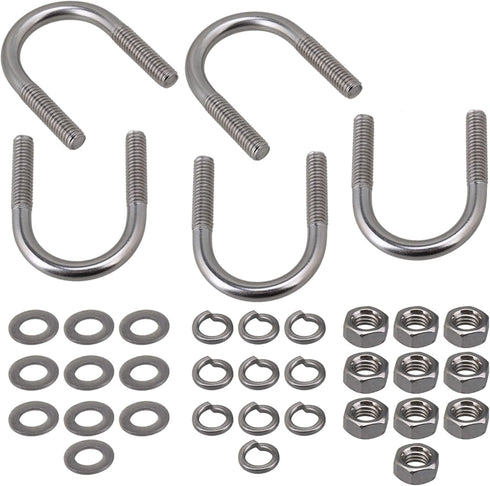 RDEXP U Bolts M6 304 Stainless Steel Inner Dia 0.87 Inch, Pack of 5 U Screws