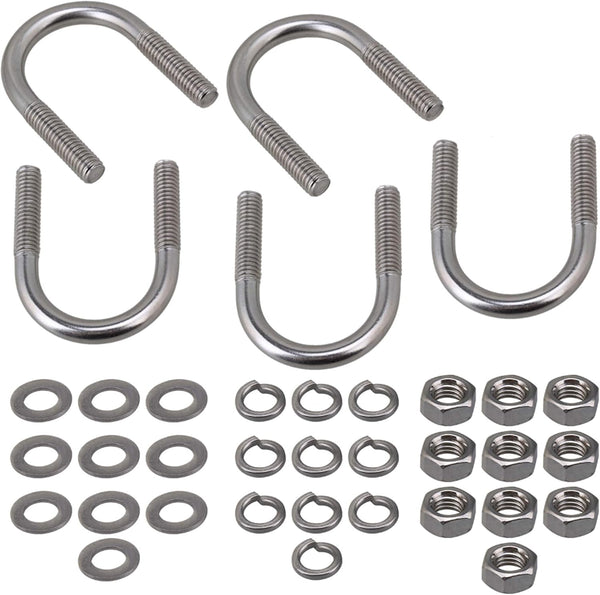 RDEXP U Bolts M6 304 Stainless Steel Inner Dia 0.87 Inch, Pack of 5 U Screws