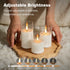 Set 3 Rechargeable Ice Crystal Glass Flameless Candles, RGB Color Changing Realistic Flickering Flameless Candles