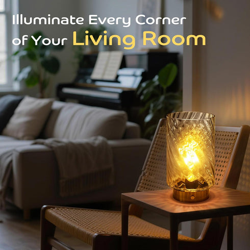 Dimming LUSHARBOR Battery Operated Lamp with Timer, Stepless Bedside Table Lamp Battery Powered Cordless Lamp for Home