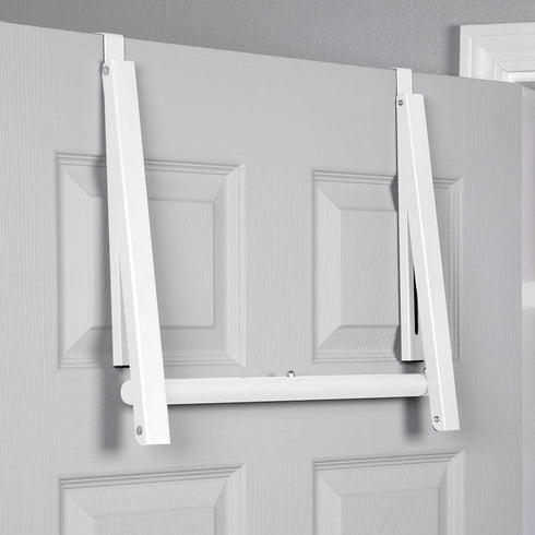 HOLDN’ STORAGE Foldable Over The Door Hanger Rack for Hanging Towels, Coats & Clothes - Hooks for Bedroom, Washroom,