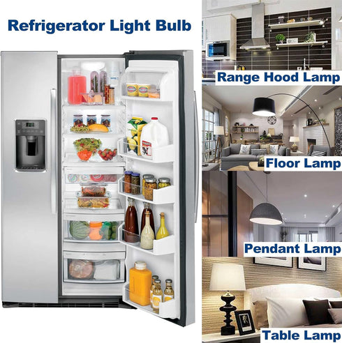 Refrigerator Light Bulb, 7W LED E26, 100 Watt Equivalent, Cool White 6500K, Non-Dimmable, 2 Pack