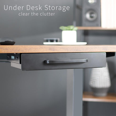 VIVO 13 inch Under Desk Mounted Sliding Pull-out Drawer, Black Storage Organizer for Office Desk, Pull Handle