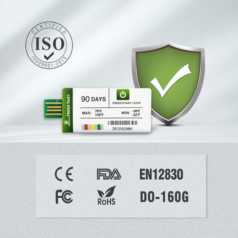 Freshliance 1pack USB Temperature Data Logger Recorder with High Accuracy, PDF and CSV Reports, 60days Cold Chain Fresh