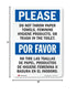 5" 7" 3M SmartSign "Please Do Not Throw Paper Towels, Feminine Hygiene Products, Or Trash In The Toilet" Bilingual