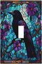 haigof Black Raven Stained Glass Art Light Switch Cover Wall Plate 1 Gang