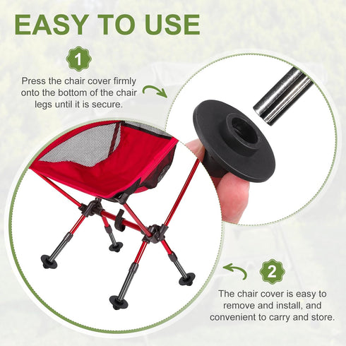 8Pcs 0.59 Inch uxcell Camping Chair Foot Cover, Plastic Table Legs Feet Covers Furniture Floor Protector for Outdoor
