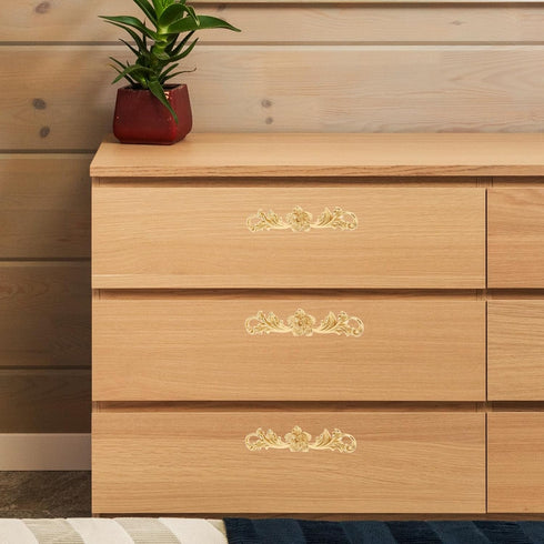 148X35X24Mm, Brass Double-Hole Cabinet Handle Metal Pulls for Dresser Drawers and Wardrobe Doors, Replacement Furniture