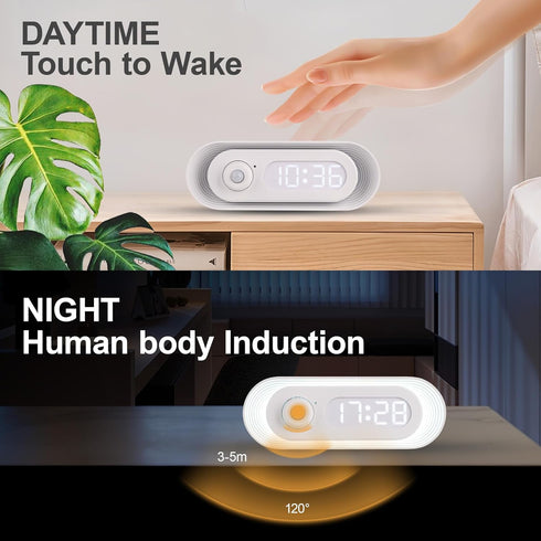 Stanlips Night Light, time Display, Human Sensor, Automatically Turn on and Off, Smart Night Light