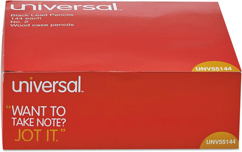 Universal UNV55144 HB #2 Woodcase Pencil, Yellow Barrel, 144/Pack