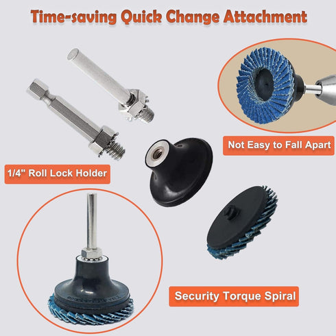 32 Piece 2-Inch Flap Discs Set with 1/4 Shank Holder, T27 Zirconia Grinding Wheels for Die Grinder