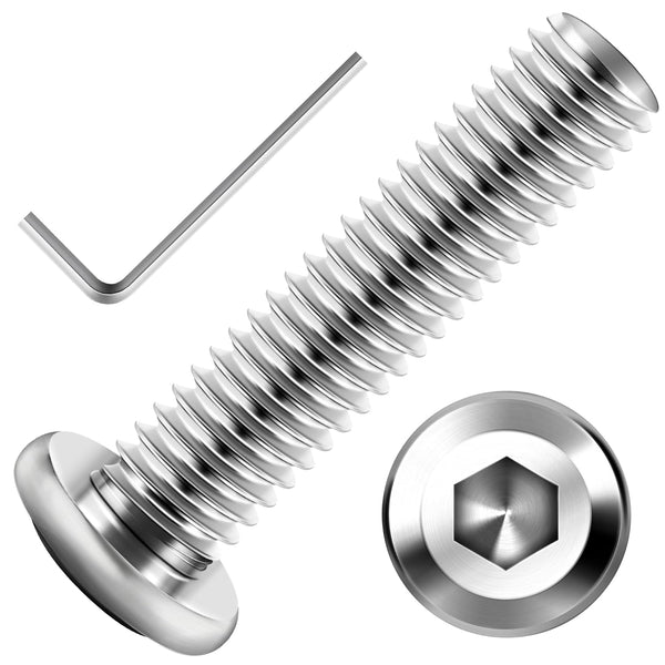 30Pcs M8 x 30mm, M8 Screw Flat Head Hex Socket Cap Screws Bolts, 304 Stainless Steel Full Thread Furniture Screws by