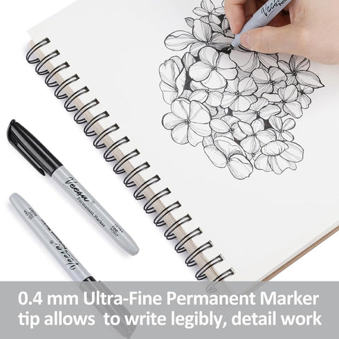 Permanent Marker, 60 Pack Ultra Fine Point, Quick-Drying Ink for Plastic, Wood, Stone, Metal, Glass