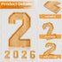 TWEJMZU 4 2-0-2-6 12 Inch 2026 Graduation Charcuterie Numbers, Pcs Fillable Wooden Tray, Divided Appetizer Cheese Board