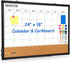 Monthly Calendar Whiteboard Dry Erase Cork Board Combo, 24" x 18" Magnetic Double-Sided Board