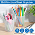 moheaaei 48 3.98x2.83in Pcs White Plastic Pen Cups Bulk, Frosted PP Pen Holder Organizer for Desk Stationery & Makeup