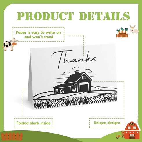 Motiskyy 24 4H 4H, Pcs Thank You Cards with Envelopes Bulk Blank Thank You Cards Inspirations Gifts for FFA (Farm