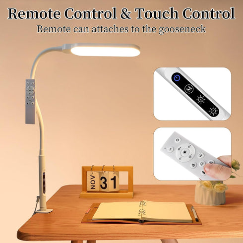 360 Dimmer, 5 9 Dimmable, BQAN LED Desk Lamp with Clamp, Flexible Gooseneck Nail Table Light Touch Color Modes