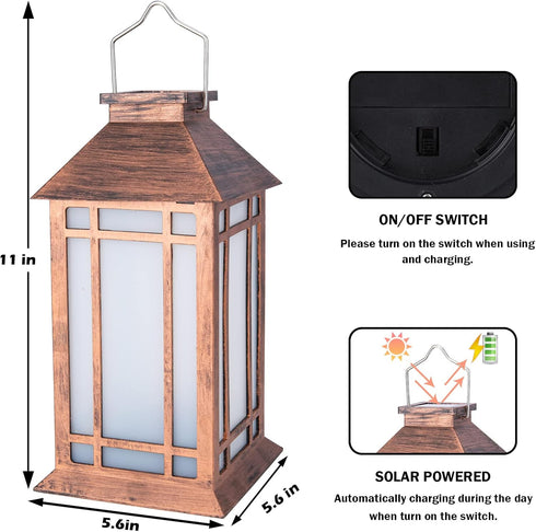 2 Pack Afirst Solar Lantern Outdoor, Hanging Lights Decorative Outdoor Lighting Waterproof Umbrella Lights for Patio